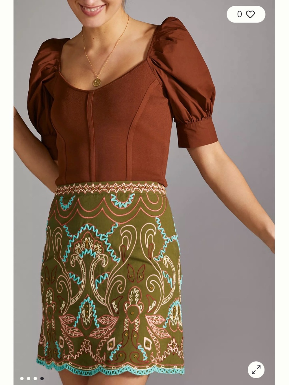 Anthropologie A-Line Mini Skirt - Picture 2 of 7